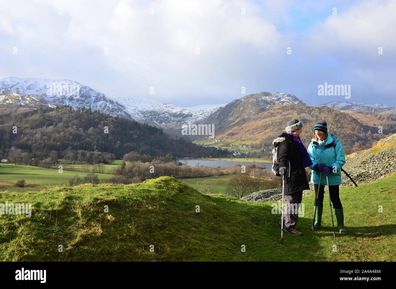 Spaziergänger auf Patterdale gemeinsame, Cumbria Stockfoto