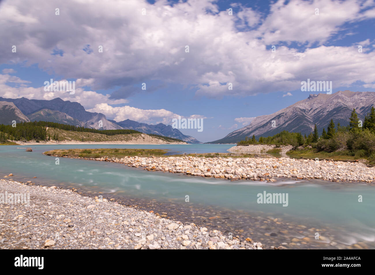 Abraham See auf dem North Saskatchewan River, Kanada Stockfoto