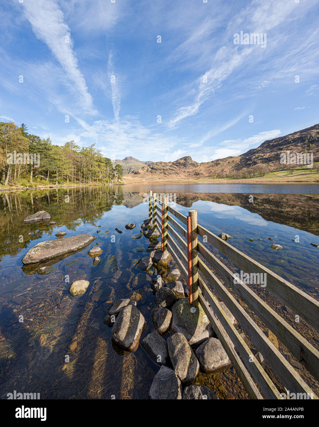 Blea Tarn Reflexion, UK Lake District Stockfoto