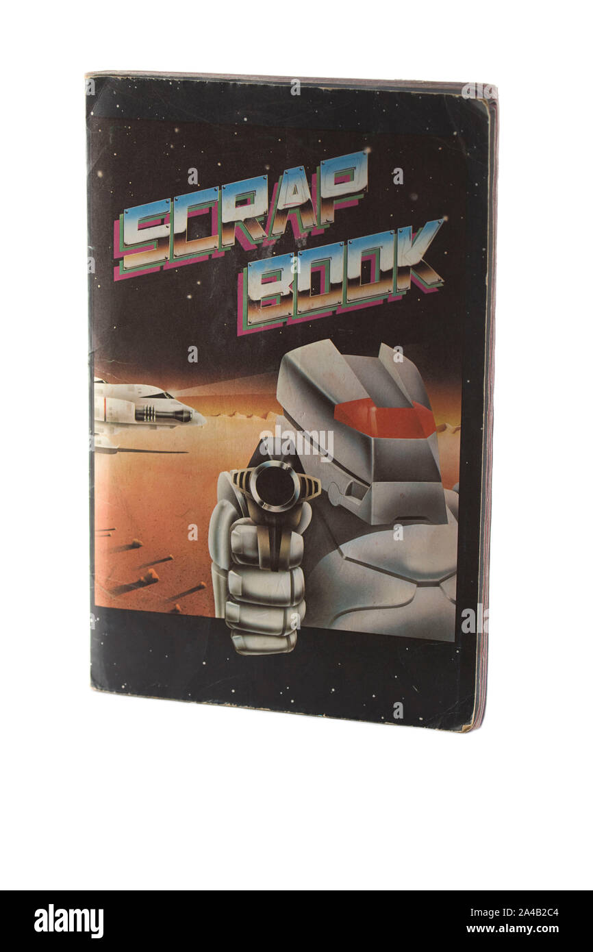 Retro Schrott Buch mit space alien auf isolierten weißen Hintergrund Stockfoto