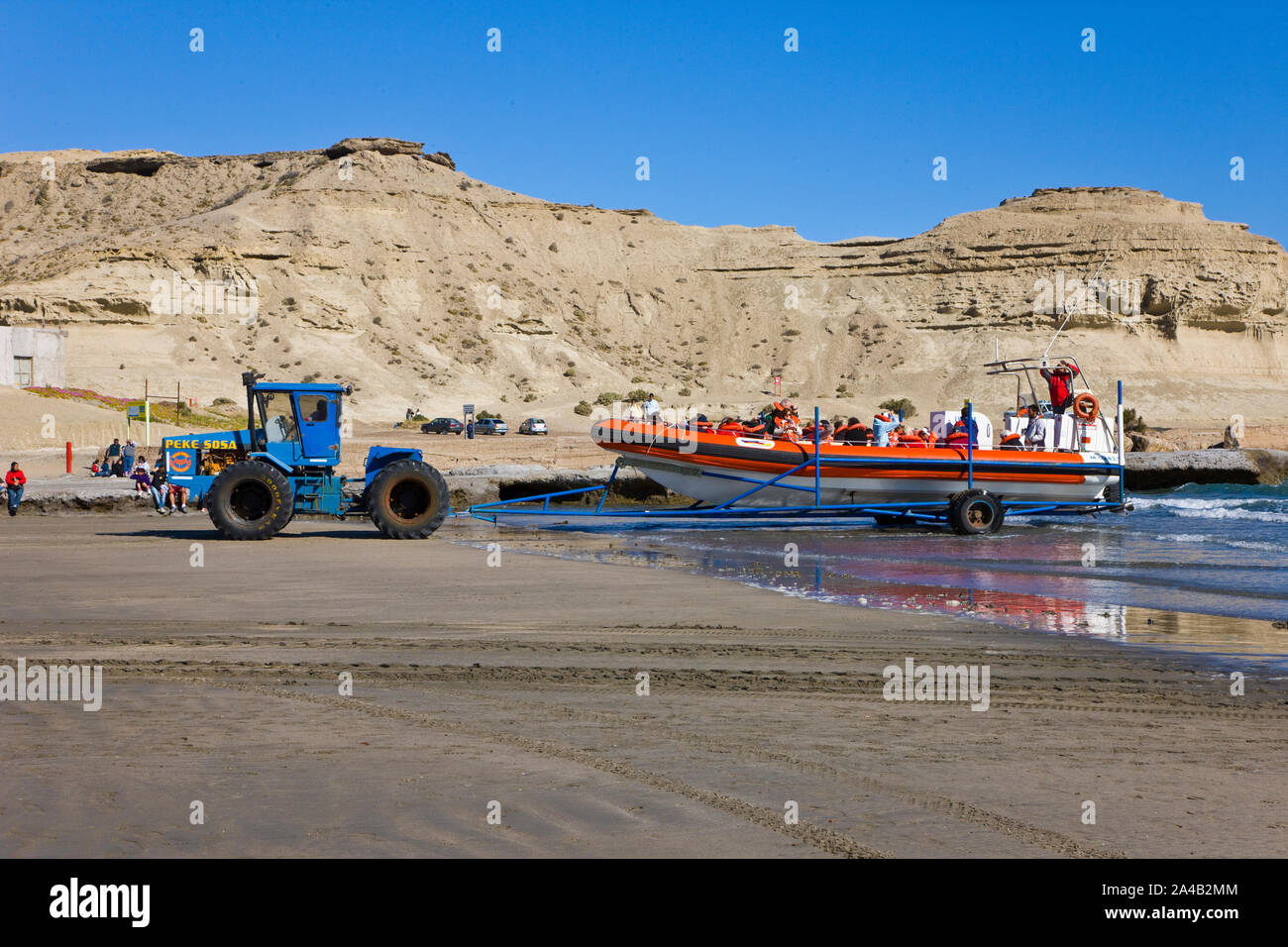 Puerto Piramides, Peninsula Valdes, Patagonien, Argentinien Stockfoto