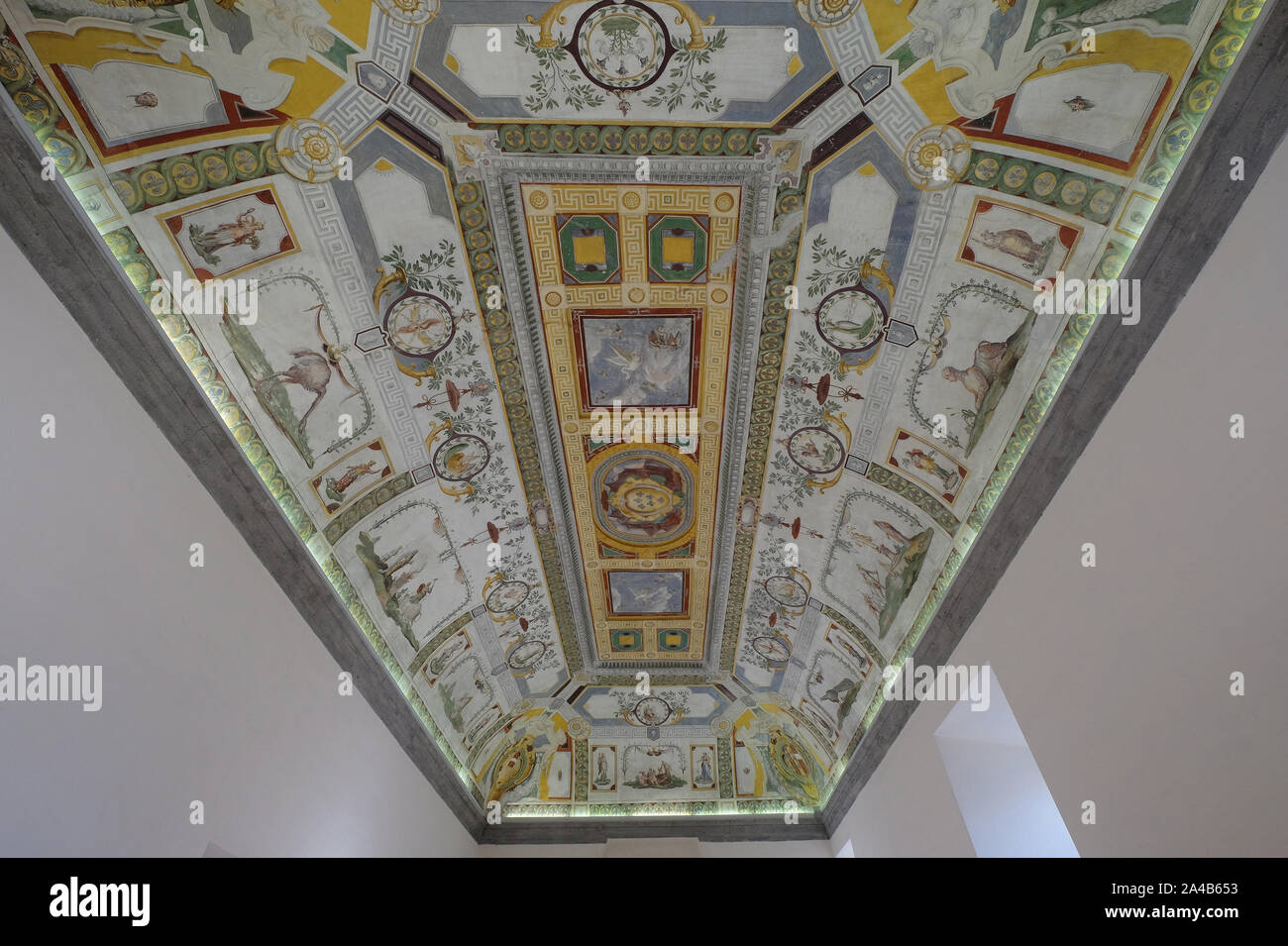 Palazzo Farnese (Palazzo Farnese) Theater Zimmer oder Zimmer der Schwäne Caprarola, Italien Stockfoto