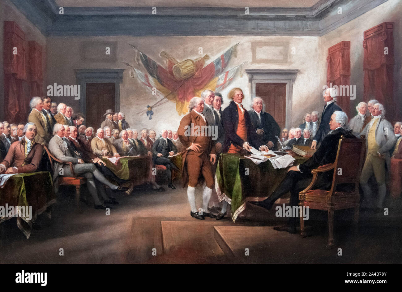 Die Erklärung der Unabhängigkeit, 4. Juli 1776 von John Trumbull, Öl auf Leinwand, 1786-1820 Stockfoto