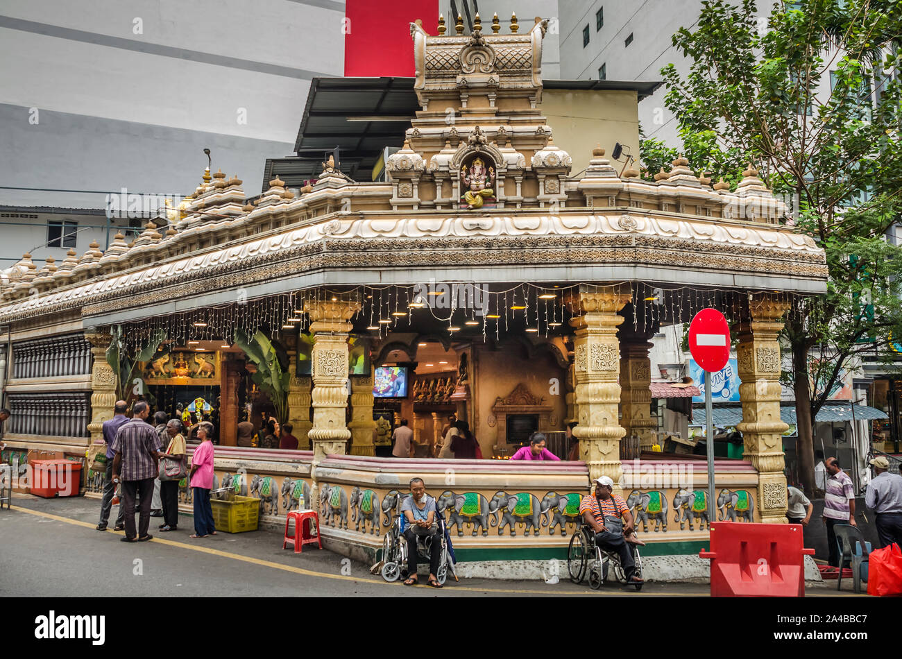 KUALA LUMPUR, Malaysia - 18. Dezember 2018: Sri Ganesar Kortumalai Hof Hill Tempel, der Dritten wichtigsten hinduistischen Tempel für Lord Ganesha. Stockfoto