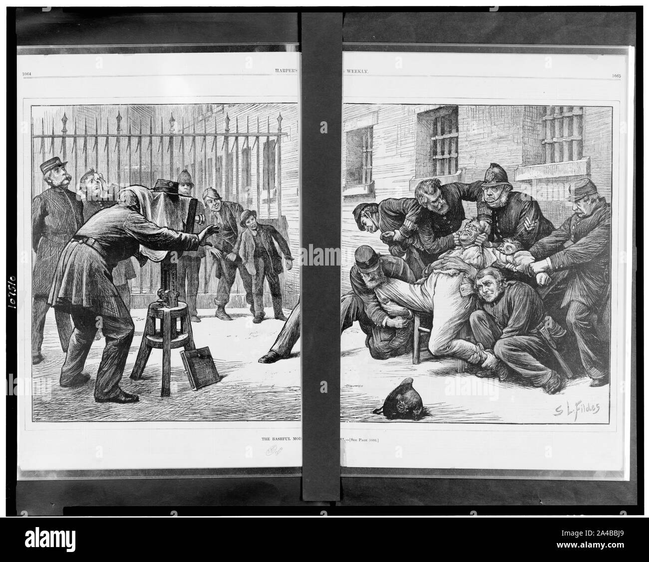 Die schüchterne Modell/S.L. Fildes. Stockfoto