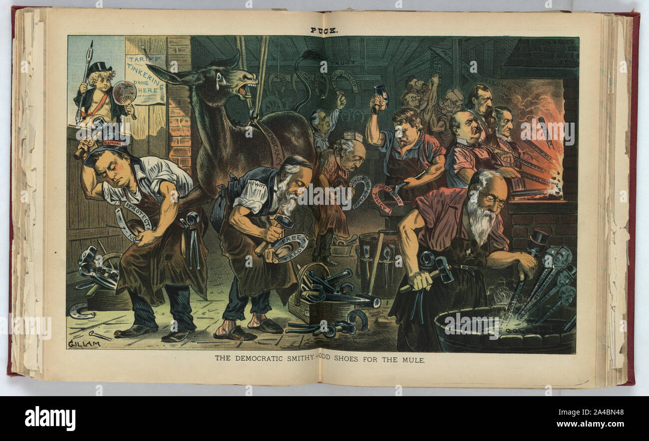 Die Demokratische Schmiede - einzelne Schuhe für das Maultier/Gillam. Stockfoto