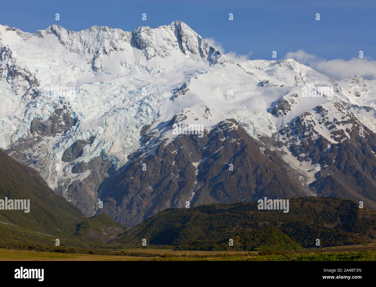 Die Südlichen Alpen von Mount Cook Village, Südinsel, Neuseeland Stockfoto