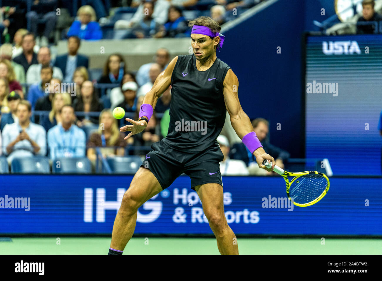 Rafael Nadal aus Spanien im Halbfinale der Männer an der 2019 US Open Tennis Meisterschaft konkurrieren Stockfoto