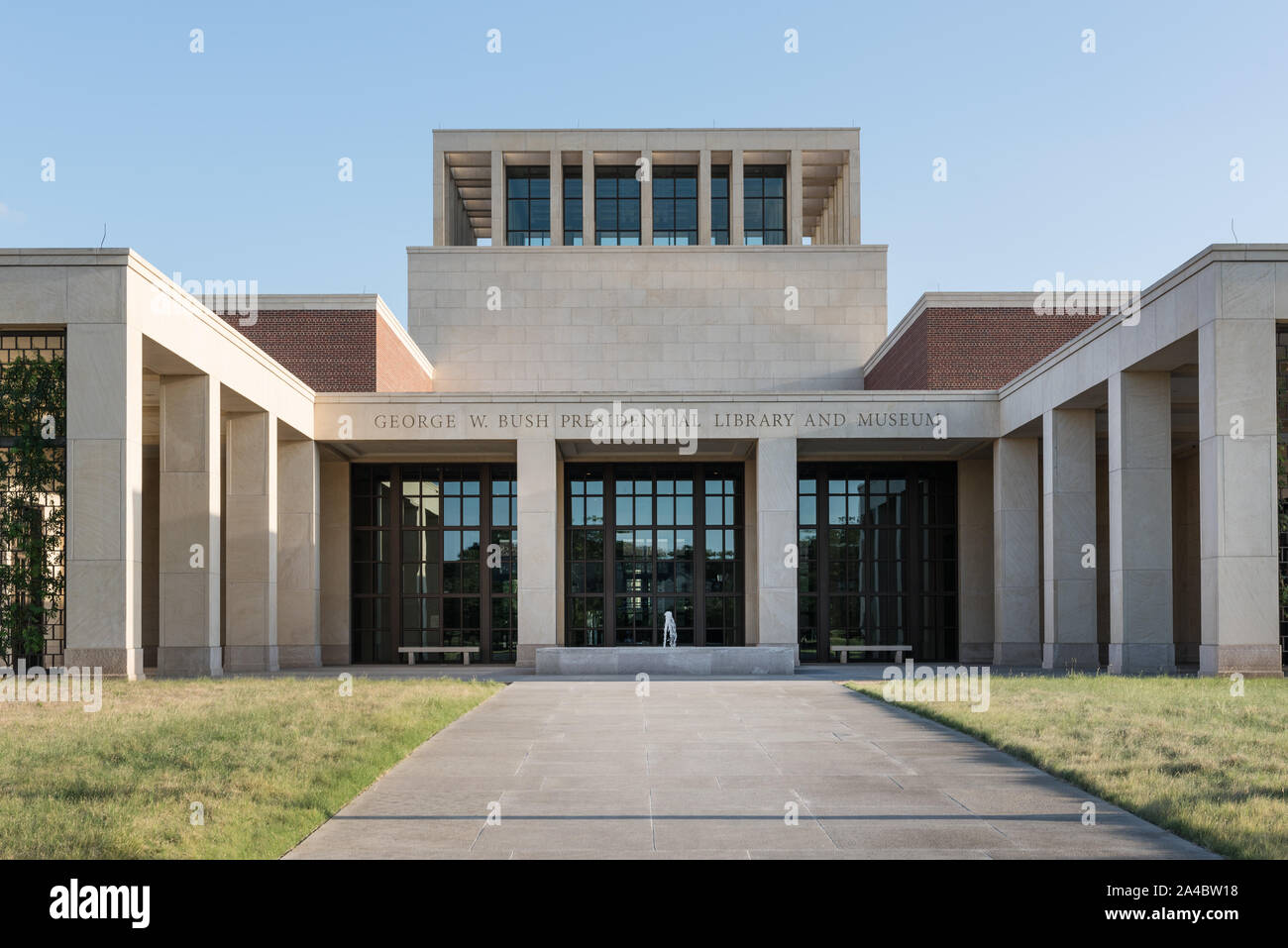 Die George W. Bush Presidential Library Gebäude auf dem Campus der Southern Methodist University in Dallas, Texas Stockfoto