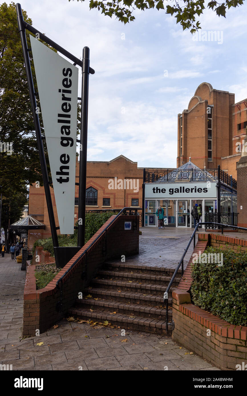 Eingang zu den Galerien Einkaufszentrum, Broadmead, Bristol Stockfoto