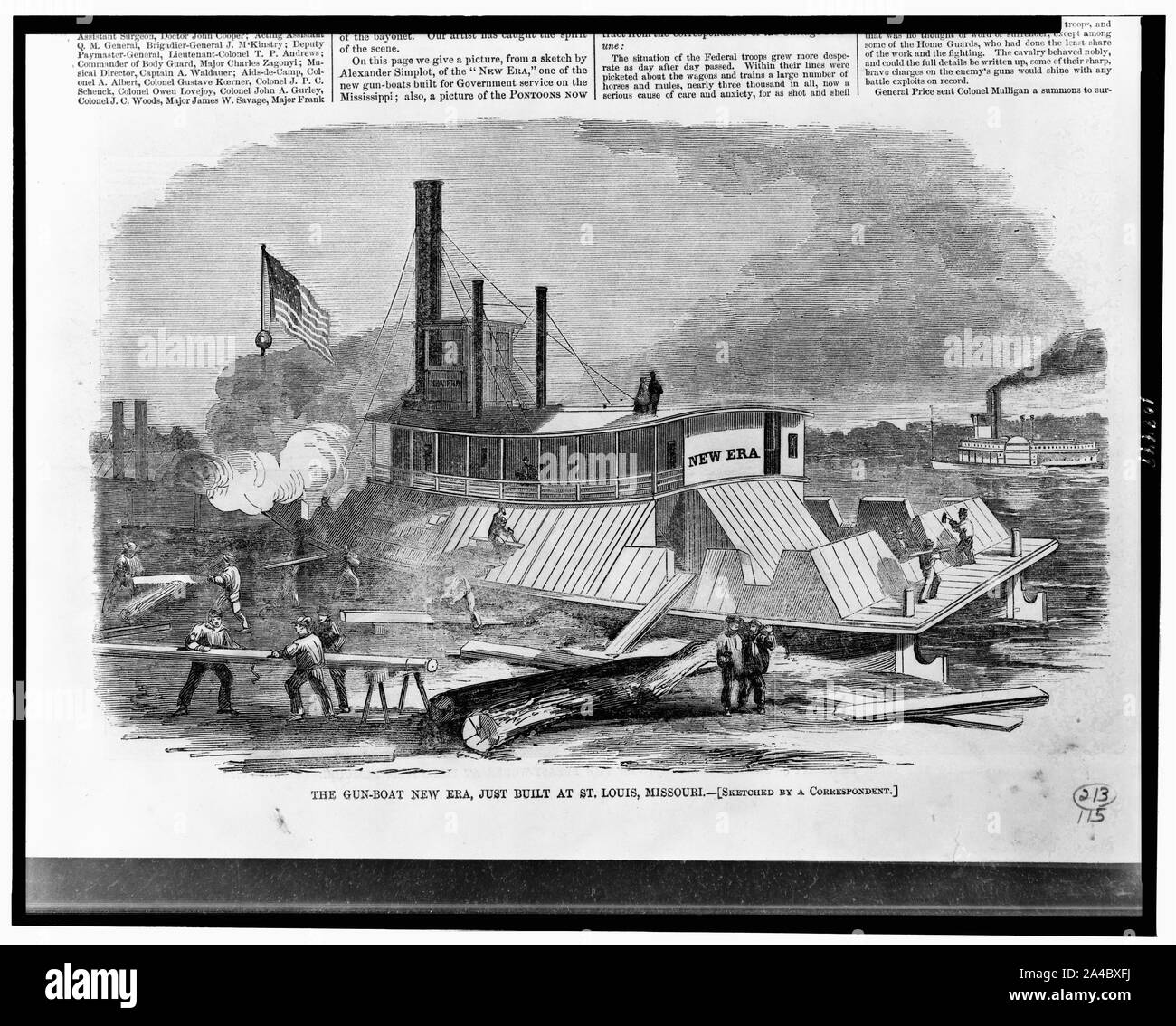 Die Waffe - Boot neue Ära, nur in St. Louis, Missouri/skizziert, die von einem Korrespondenten gebaut. Stockfoto