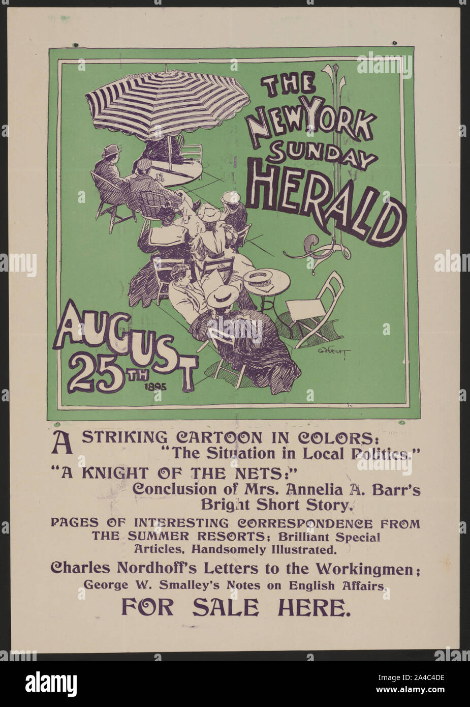 Die New York Sunday Herald, 25. August 1895 Stockfoto Die New York Sunday Herald, 25. August 1895 Stockfoto