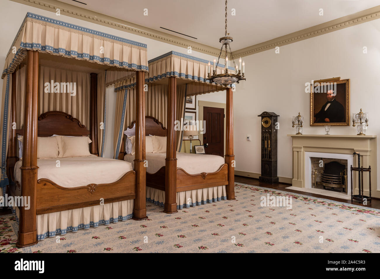 Die Pease Schlafzimmer in der zweiten Etage des Texas Governor's Mansion in Austin, der Hauptstadt von Texas Stockfoto