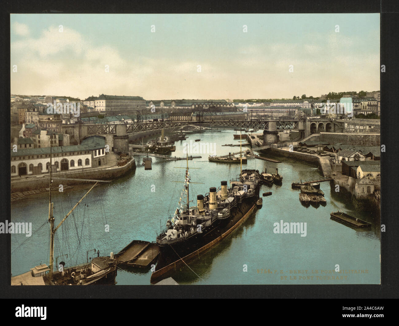 Der Port Militaire und Bridge Swing, Brest, Frankreich Stockfoto