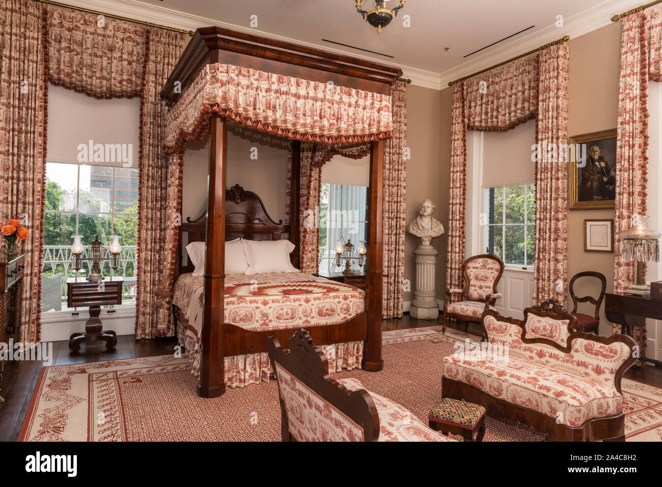 Der Sam Houston Schlafzimmer in der zweiten Etage, Südosten, der Texas Governor's Mansion in Austin, der Hauptstadt von Texas Stockfoto