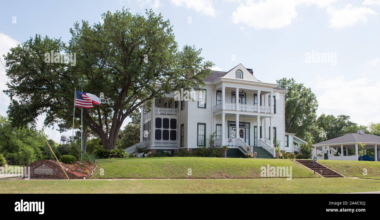 Die schluter Haus in Jefferson, einem alten Hafen Stadt im Osten von Texas. Das im Kolonialstil erbaute Haus wurde 1856 von F.A. Schluter, einer der ersten sechs Siedler im Jefferson Stockfoto