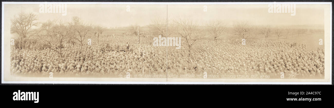 Die Sekte 'y. der Marine, Josephus Daniels, die zweite Division, Vallendar, Deutschland Adressierung, 18. April 1919 Stockfoto