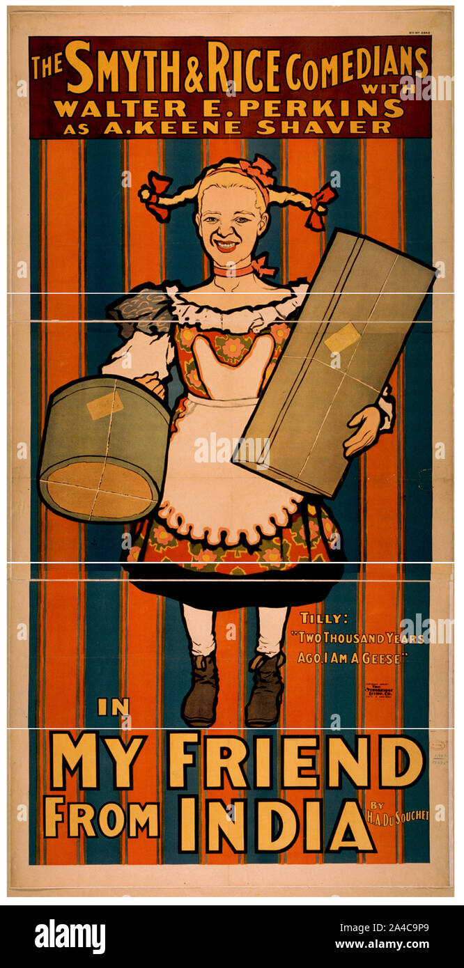 Die Smyth & Reis Comedians mit Walter E. Perkins als A. Keene Rasierer in Mein Freund aus Indien von h.a. DuSouchet. Stockfoto