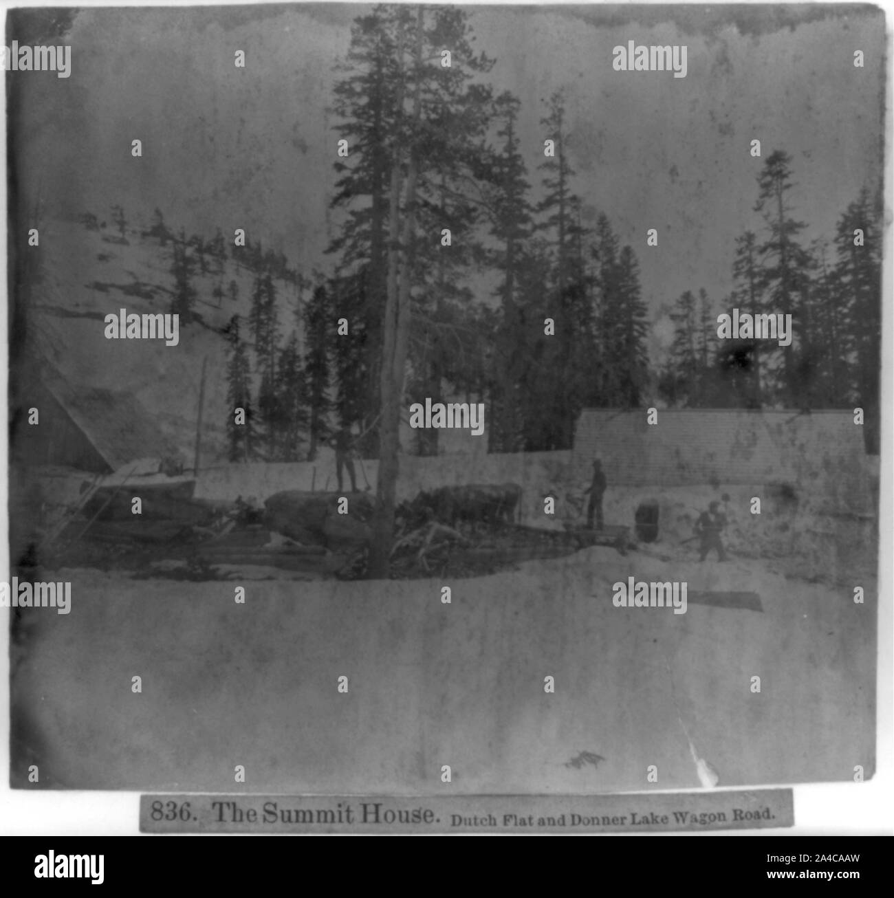 Der Gipfel Haus, Niederländisch Flach, und Donner Lake Wagen Straßen Stockfoto