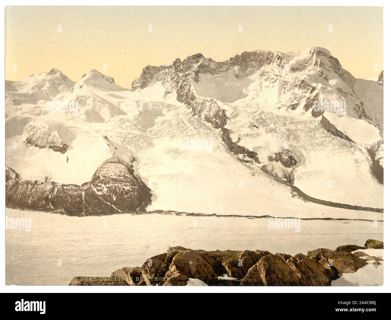 Die Zwillinge (Castor und Pollux), das Breithorn, etc., Wallis, Alpen, Schweiz Stockfoto