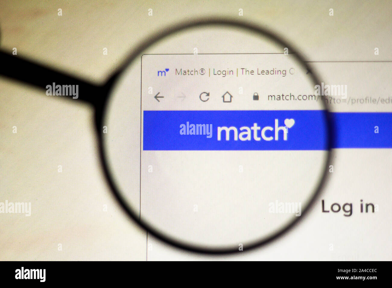 In diesem Foto Abbildung der Homepage der match.com website ist zu sehen auf dem Bildschirm des Computers angezeigt. Stockfoto
