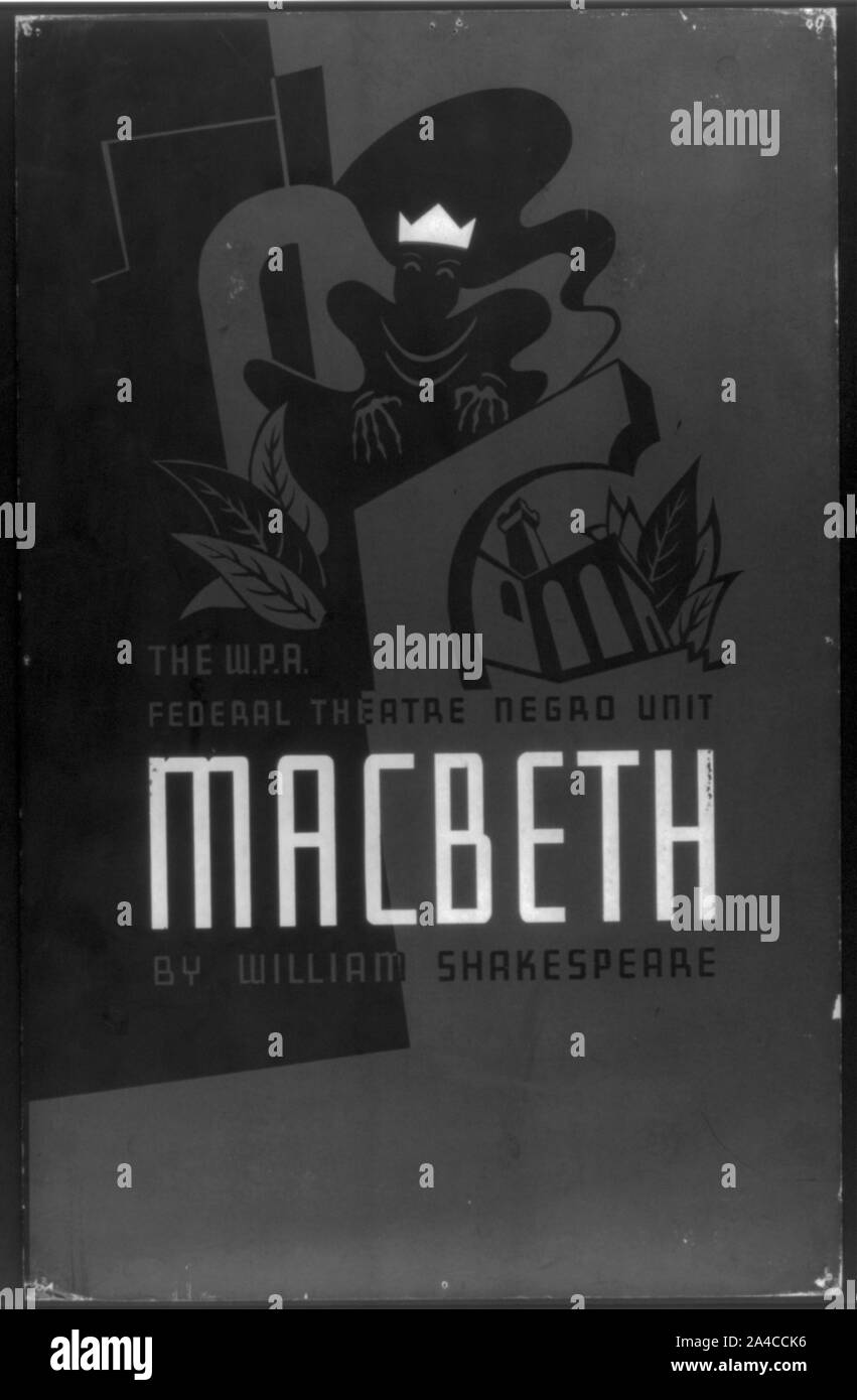Die W.P.A. Federal Theater Negro Einheit [stellt] Macbeth von William Shakespeare Stockfoto