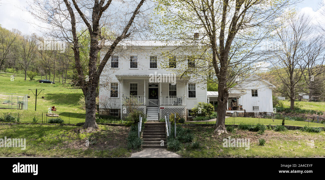 Das Geburtshaus von Anna Jarvis, gutgeschrieben wird von vielen als der Schöpfer der Tag Urlaub der Mutter, in der Stadt ohne eigene Rechtspersönlichkeit von Webster in Taylor County, West Virginia Stockfoto