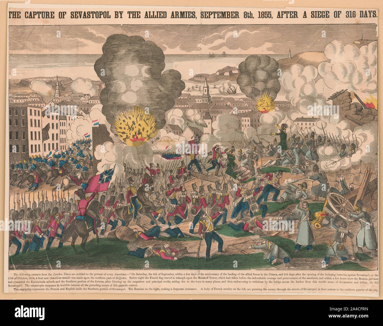 Die Unverlierbaren von Sewastopol durch die alliierten Armeen, September..., 1855, nach einer Belagerung von 318 Tagen Stockfoto