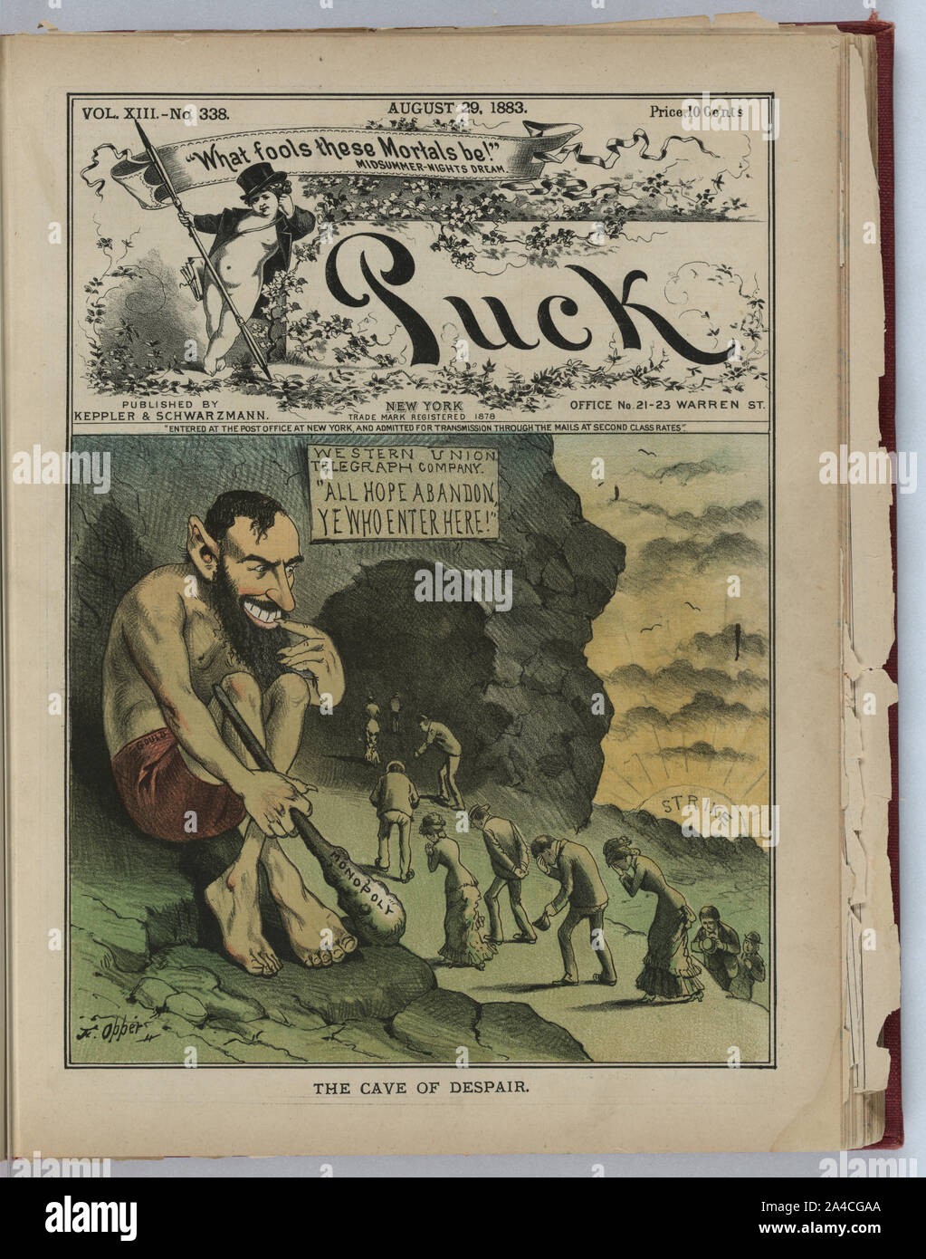 Die Höhle der Verzweiflung/F. Opper. Stockfoto