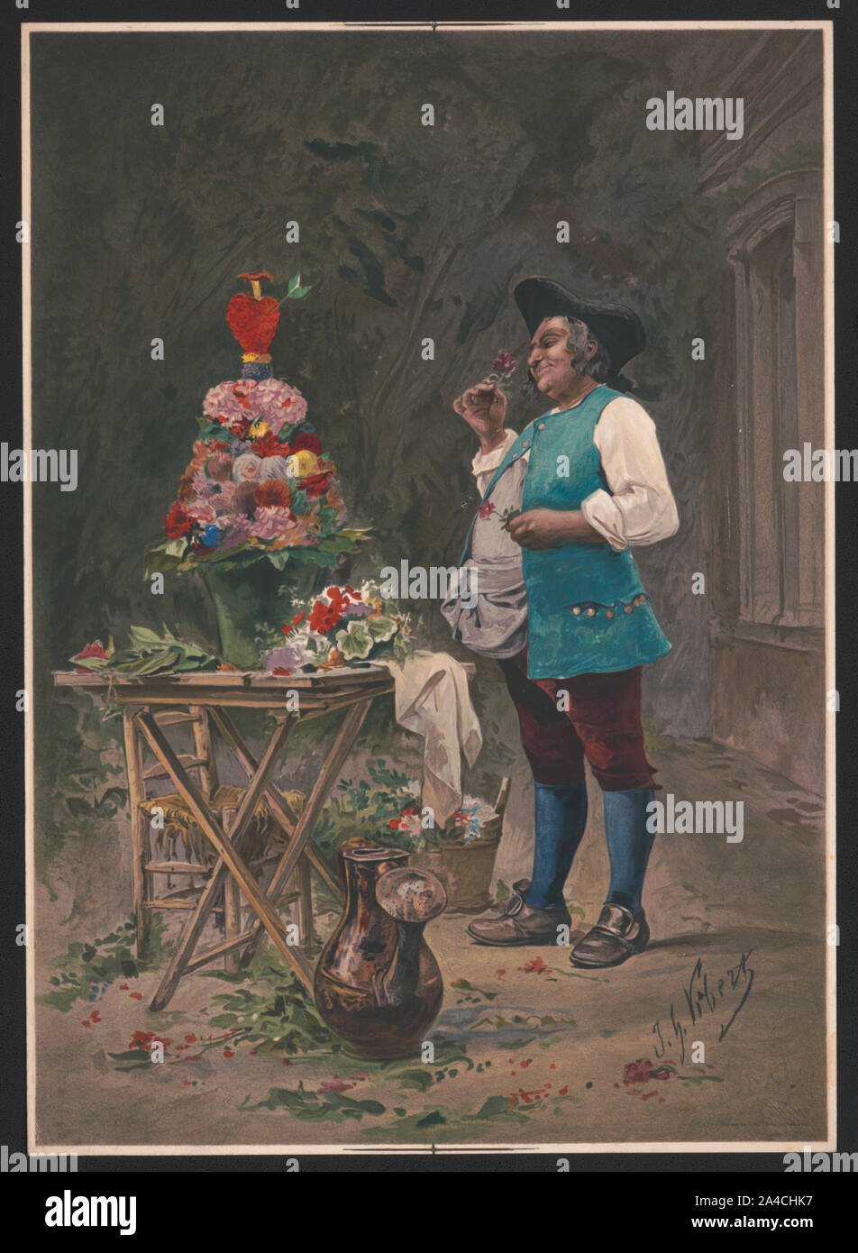 Die zufriedener Gärtner/J.G. Vibert Stockfoto