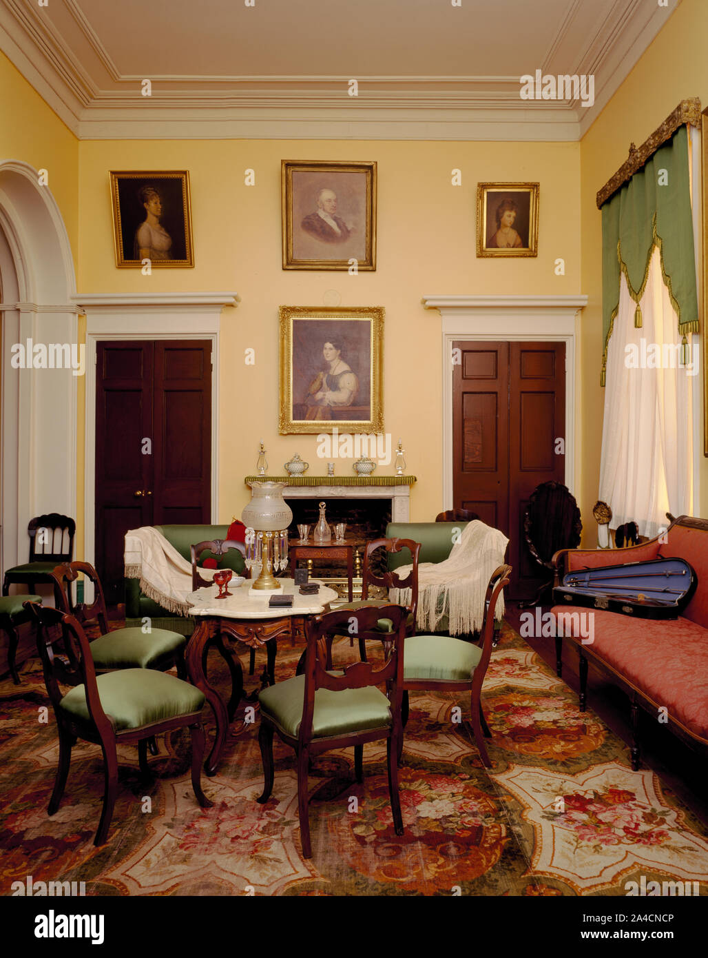 Die erste Etage Familienzimmer in Arlington House, der Residenz von Robert E. Lee und seine Familie, Arlington, Virginia Stockfoto
