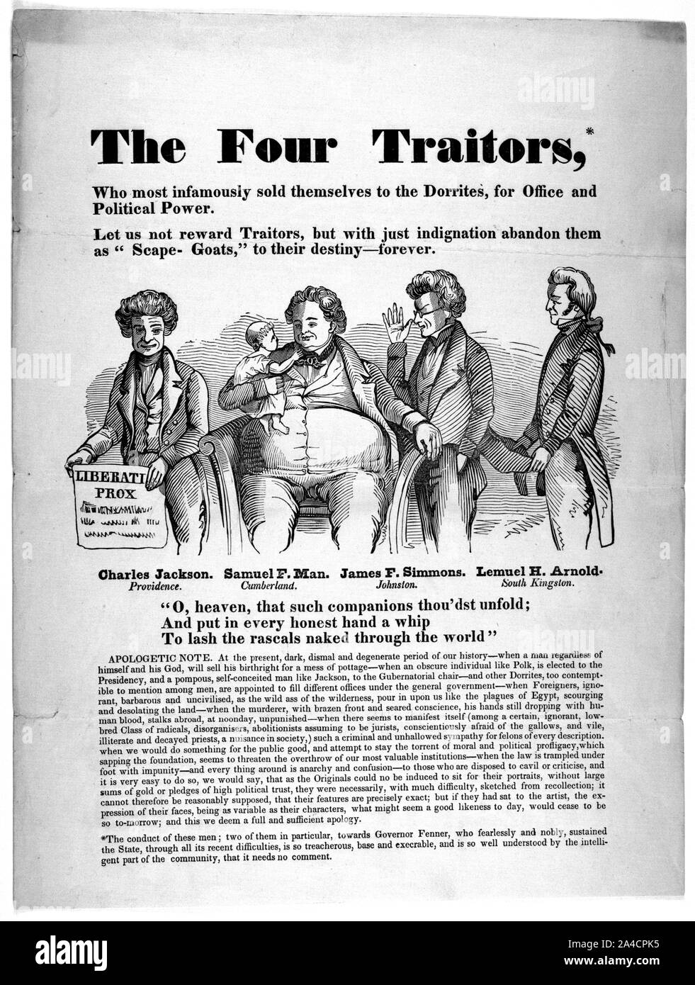 Die vier Verräter, die sich die meisten Infamously auf die Dorrites für Büro- und politische Macht verkauft Stockfoto