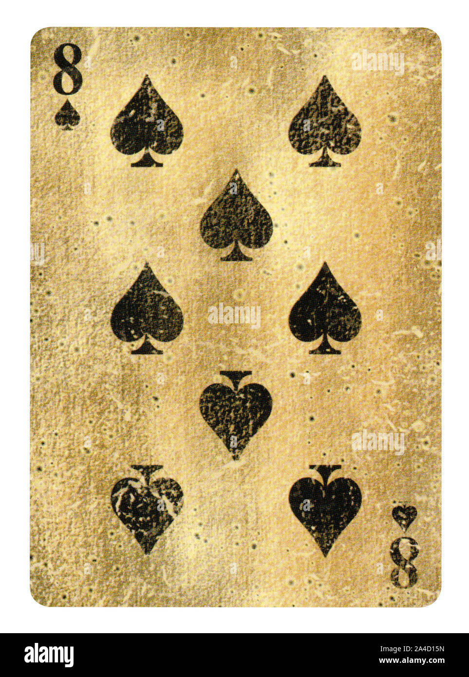 Acht der Spaten Playing Card - auf weißen isoliert Stockfoto
