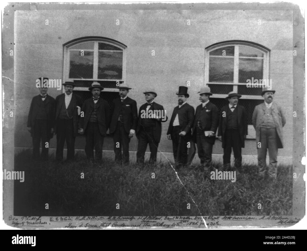 Die Jury aus sieben, die die Bibliothek Website verurteilt Stockfoto
