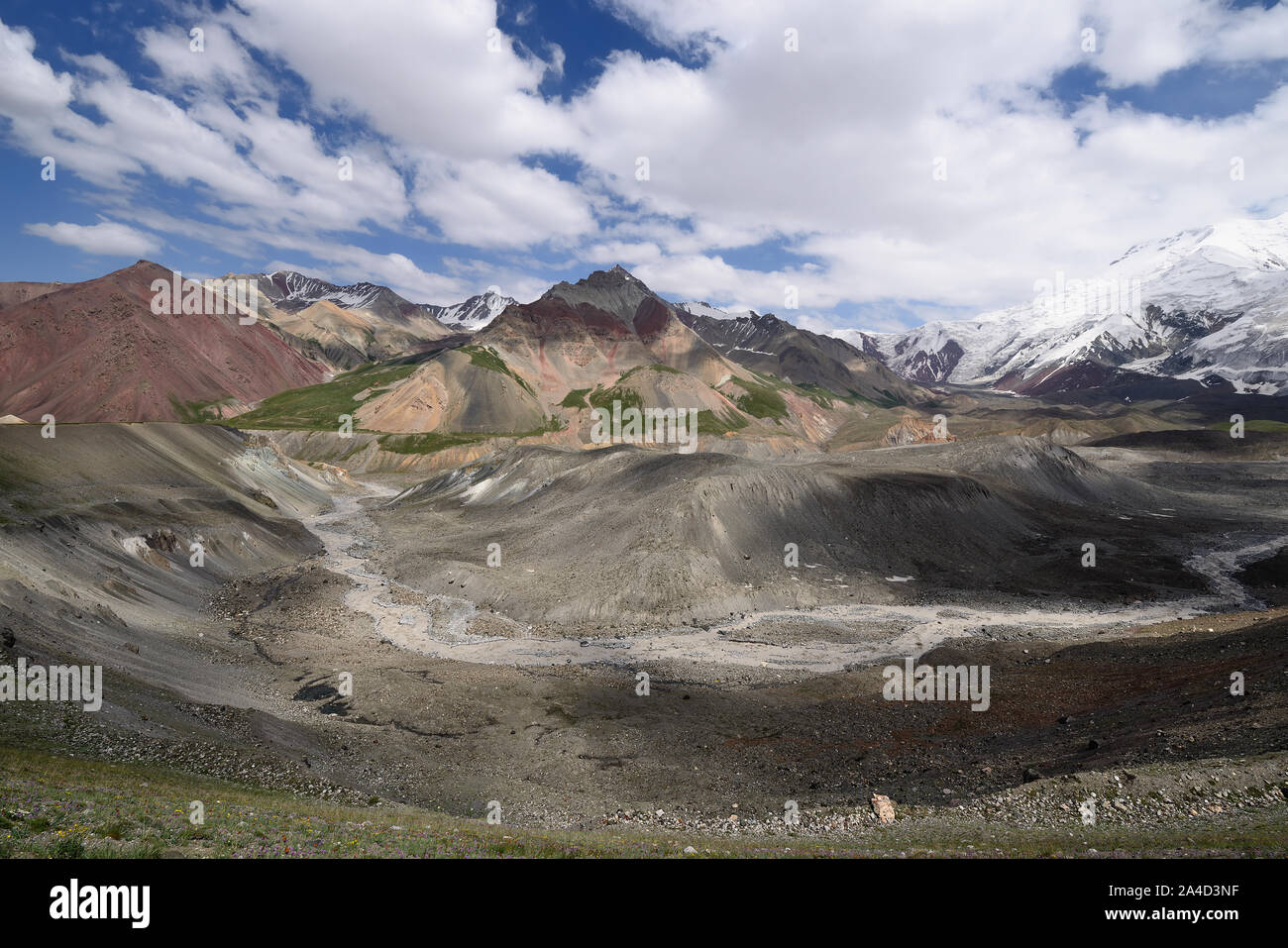Pamir, Landschaften im Alay Tal, das ist der Weg für die Spitze der zweitgrößte in Kirgisistan und Tadschikistan - Ibn Sina (Awicen peak Stockfoto