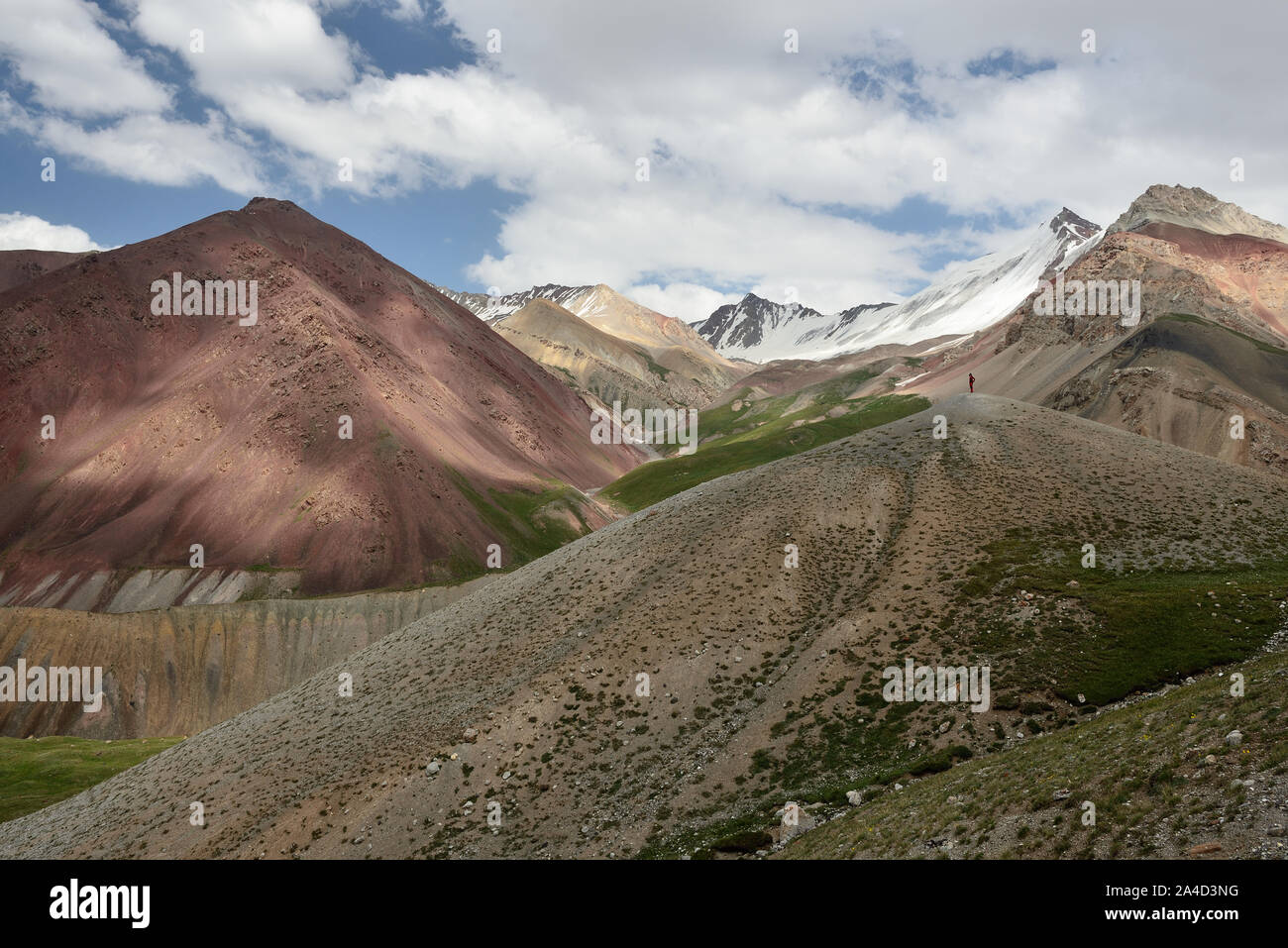 Pamir, Landschaften im Alay Tal, das ist der Weg für die Spitze der zweitgrößte in Kirgisistan und Tadschikistan - Ibn Sina (Awicen peak Stockfoto