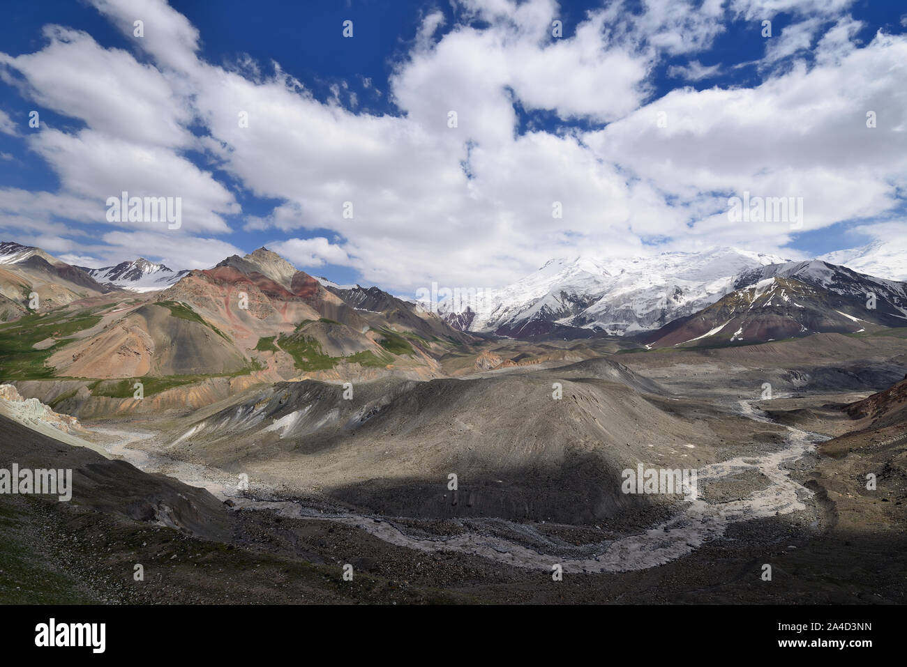 Pamir, Landschaften im Alay Tal, das ist der Weg für die Spitze der zweitgrößte in Kirgisistan und Tadschikistan - Ibn Sina (Awicen peak Stockfoto