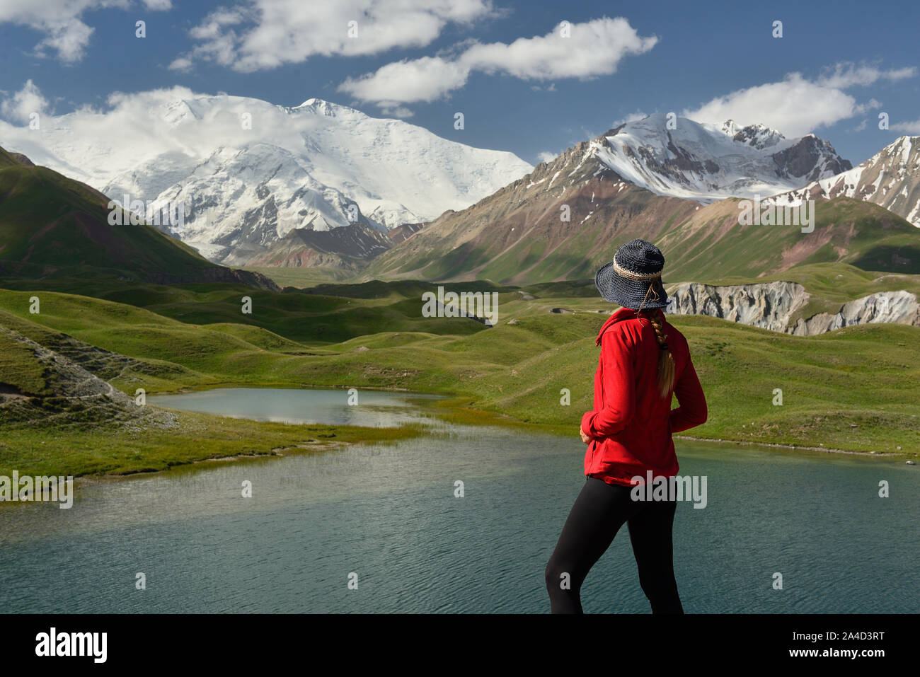 Pamir, Landschaften im Alay Tal, das ist der Weg für die Spitze der zweitgrößte in Kirgisistan und Tadschikistan - Ibn Sina (Awicen peak Stockfoto