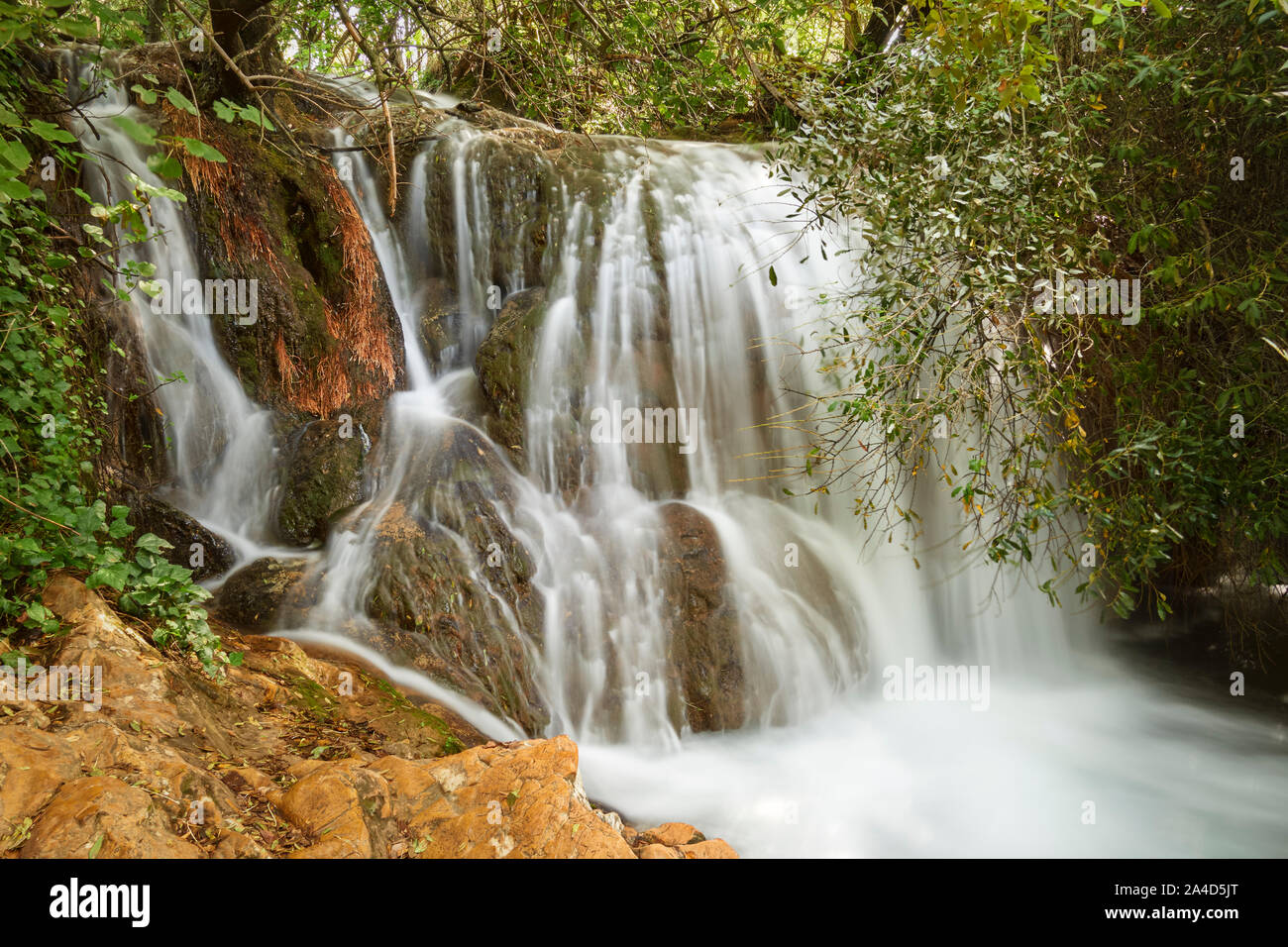 Hueznar Wasserfälle in San Nicolas del Puerto, Sevilla. Andalusien, Spanien Stockfoto