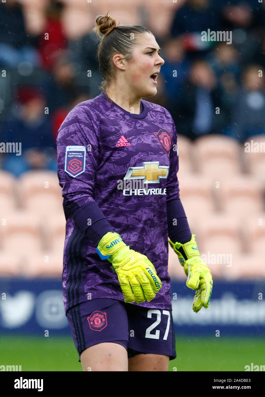 LONDON, VEREINIGTES KÖNIGREICH 13. Oktober. Maria Earps von Manchester United Frauen während Barclays FA Women's Super League zwischen den Tottenham Hotspur und Manches Stockfoto