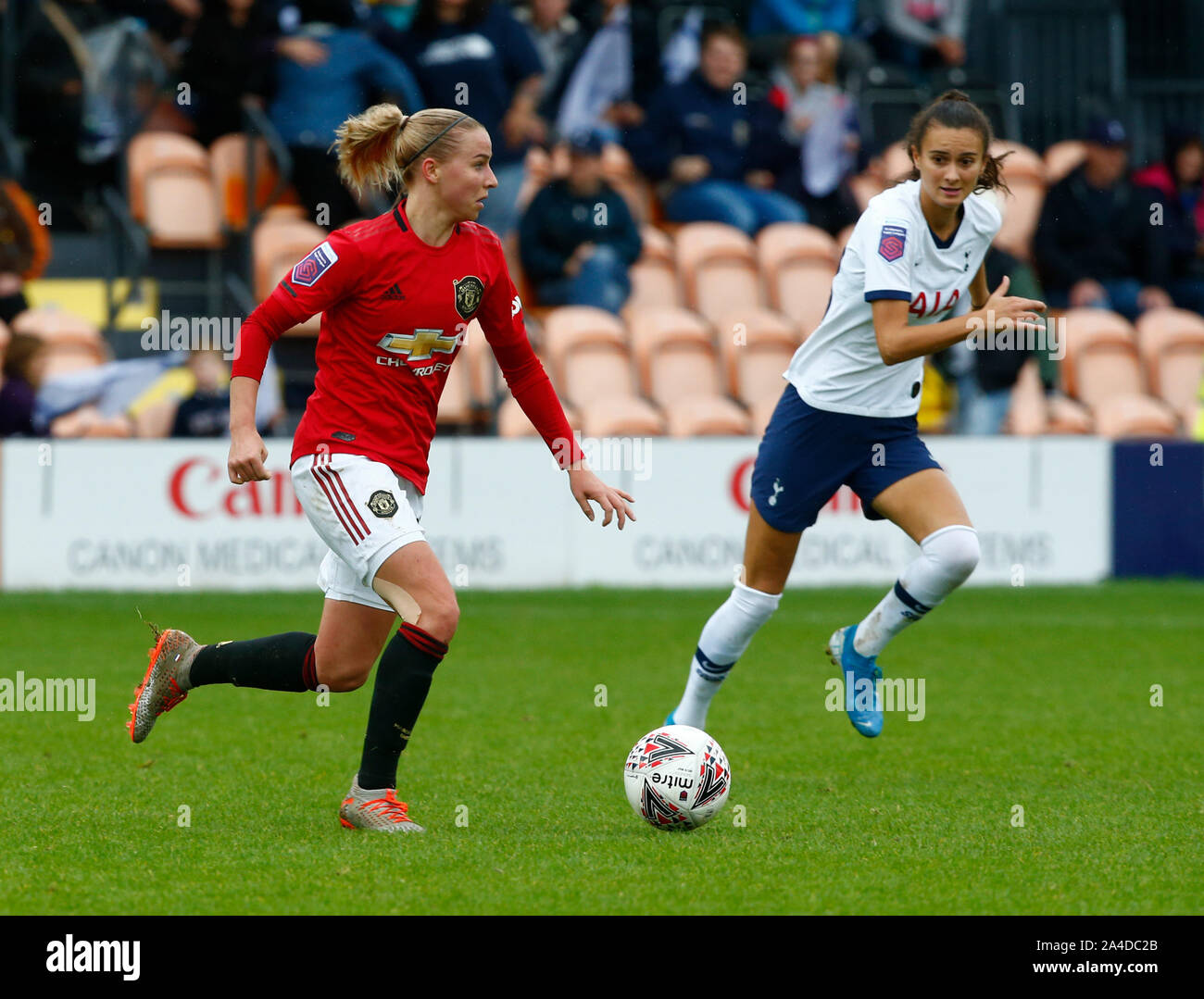 LONDON, VEREINIGTES KÖNIGREICH 13. Oktober. Jackie Groenen von Manchester United Frauen während Barclays FA Women's Super League zwischen den Tottenham Hotspur und Ma Stockfoto