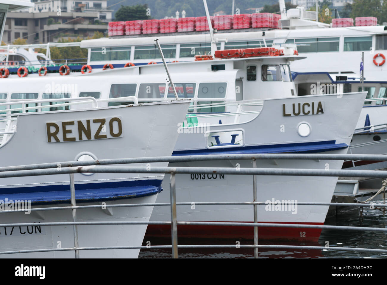 Reisen Comer see Lombardei Como Italien Italienische Seen Architektur Boote besuchen Lombardia Reiseziel Stockfoto