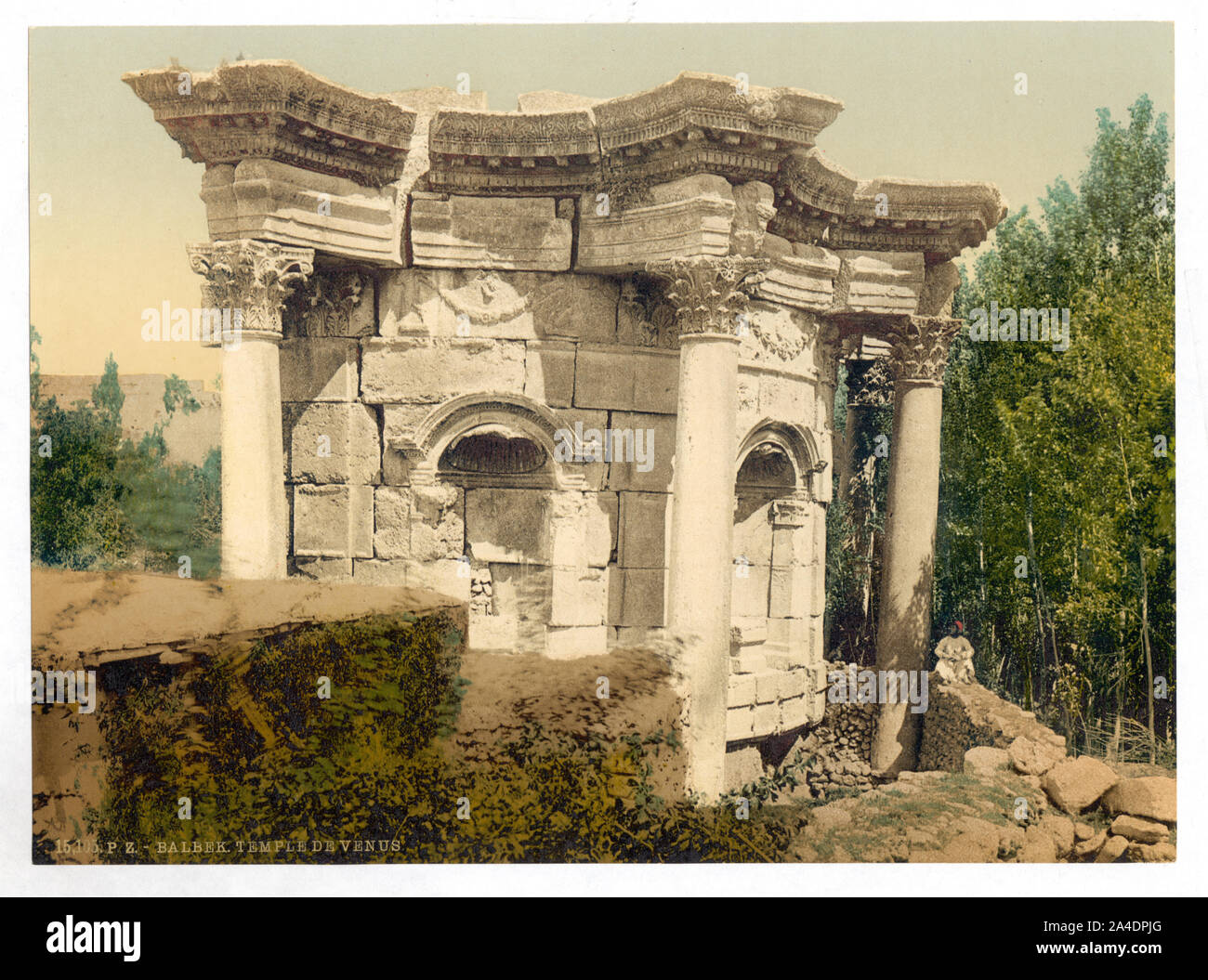 Die runde Tempel (Tempel der Venus), Baalbek, Heiliges Land, (d. h., Ba'labakk, Libanon) Stockfoto