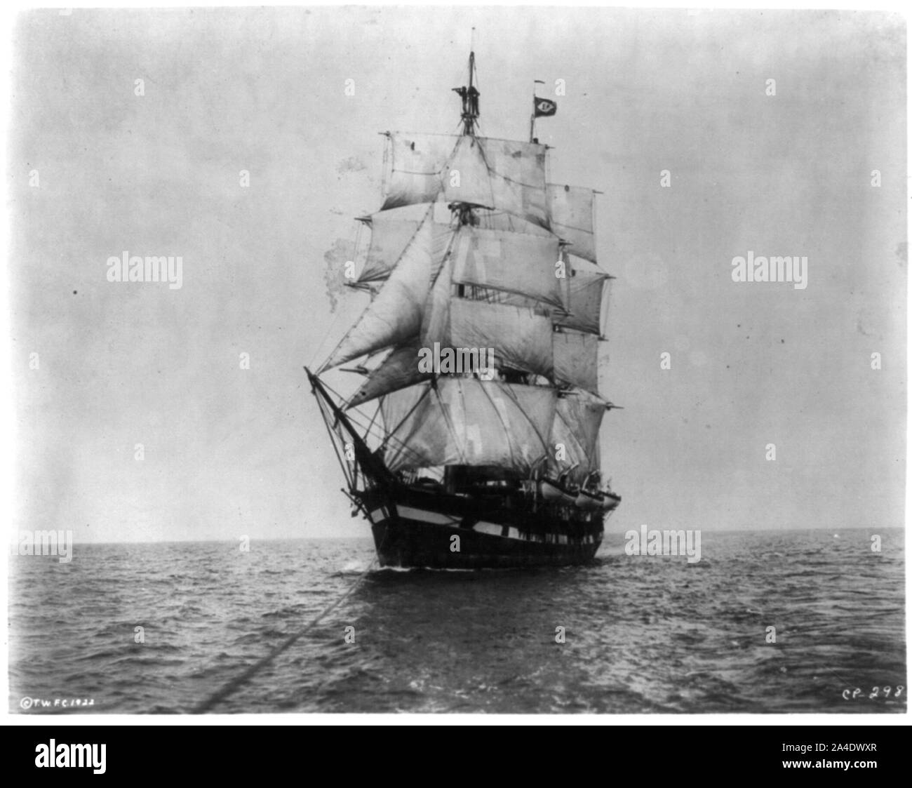 Das Schiff Wanderer im Film mit Schiffen auf dem Meer verwendet die Charles W. MORGAN zu vertreten Stockfoto