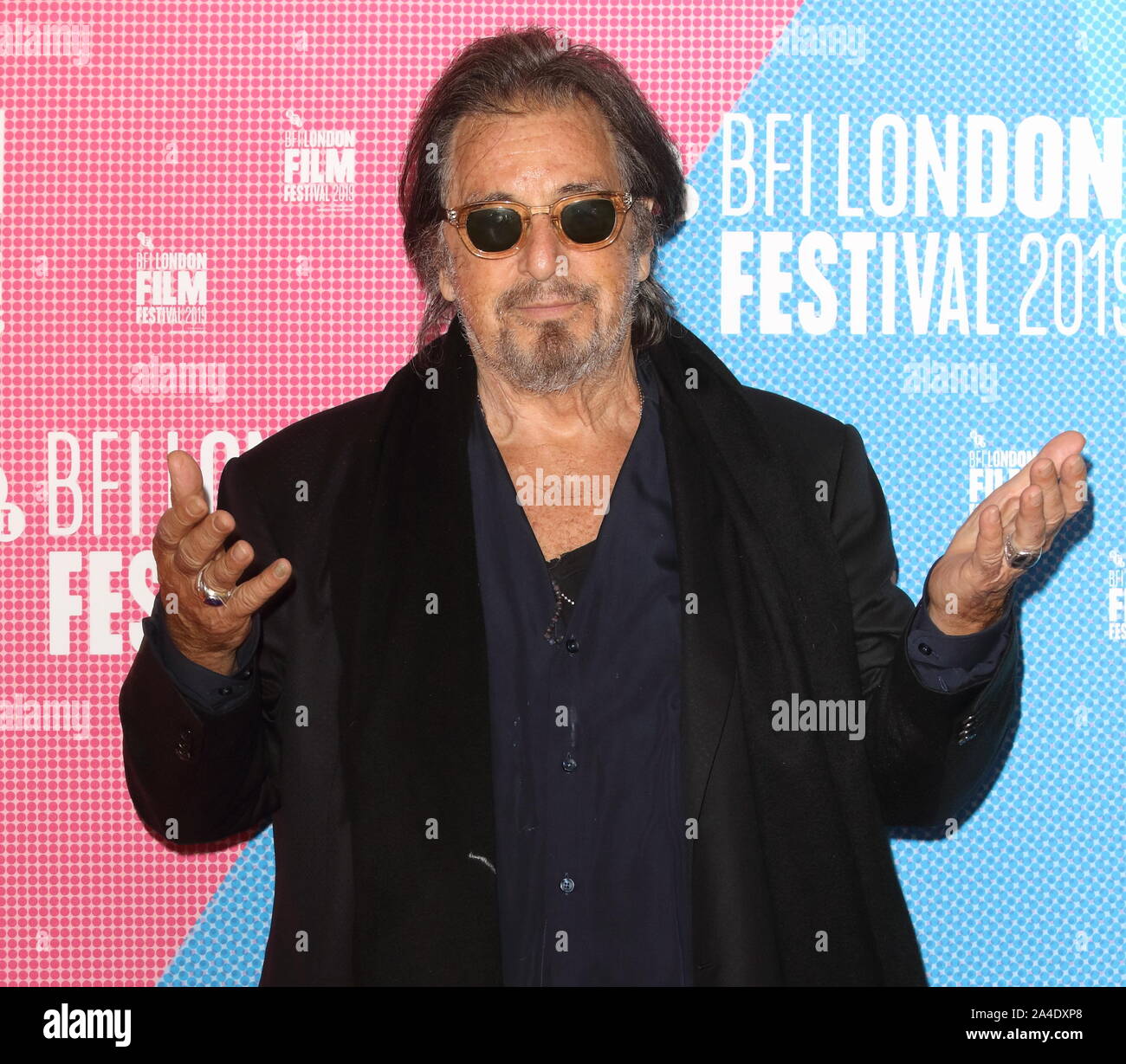 Al Pacino sorgt sich der Ire Photocall während des 63. BFI London Film Festival im Mayfair Hotel in London. Stockfoto