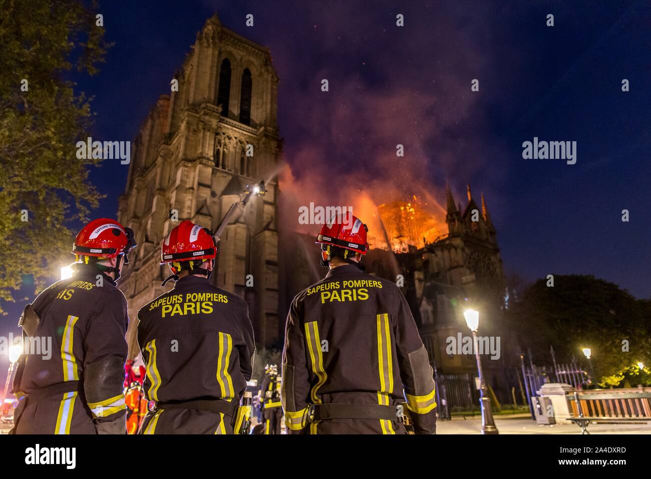 Feuer IN DER KATHEDRALE VON NOTRE DAME DE PARIS, Paris, April 5, 2019 Stockfoto