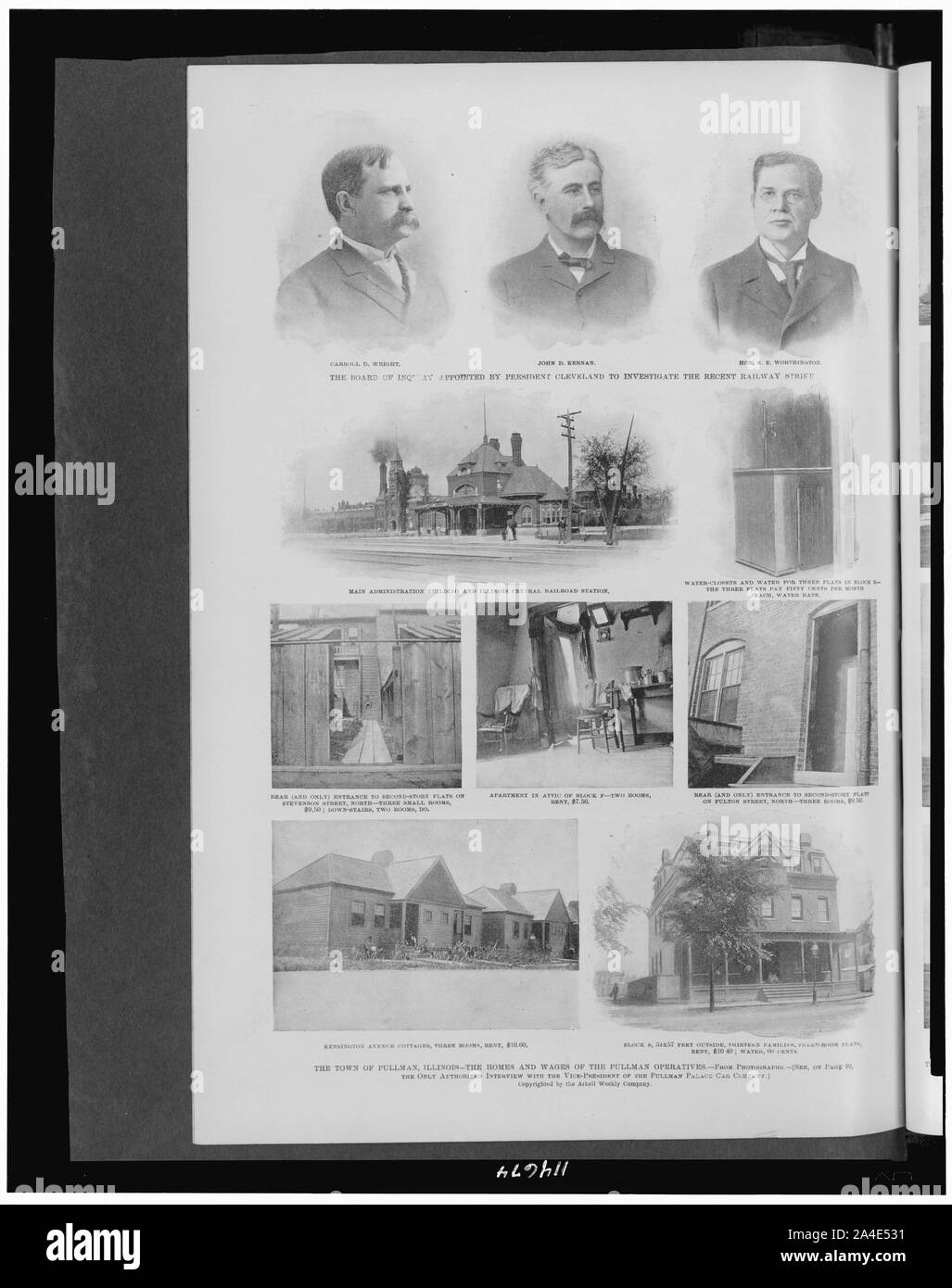 Die Stadt Pullman, Illinois - die Häuser und die Löhne des Pullman Genossenschaften Stockfoto