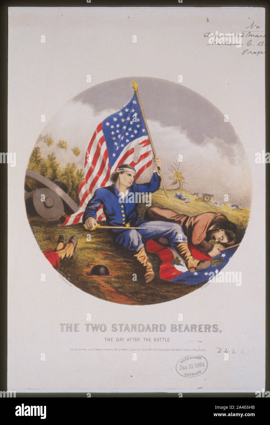 Die beiden Standards Träger am Tag nach der Schlacht/E.B. Bensell, Del. Stockfoto