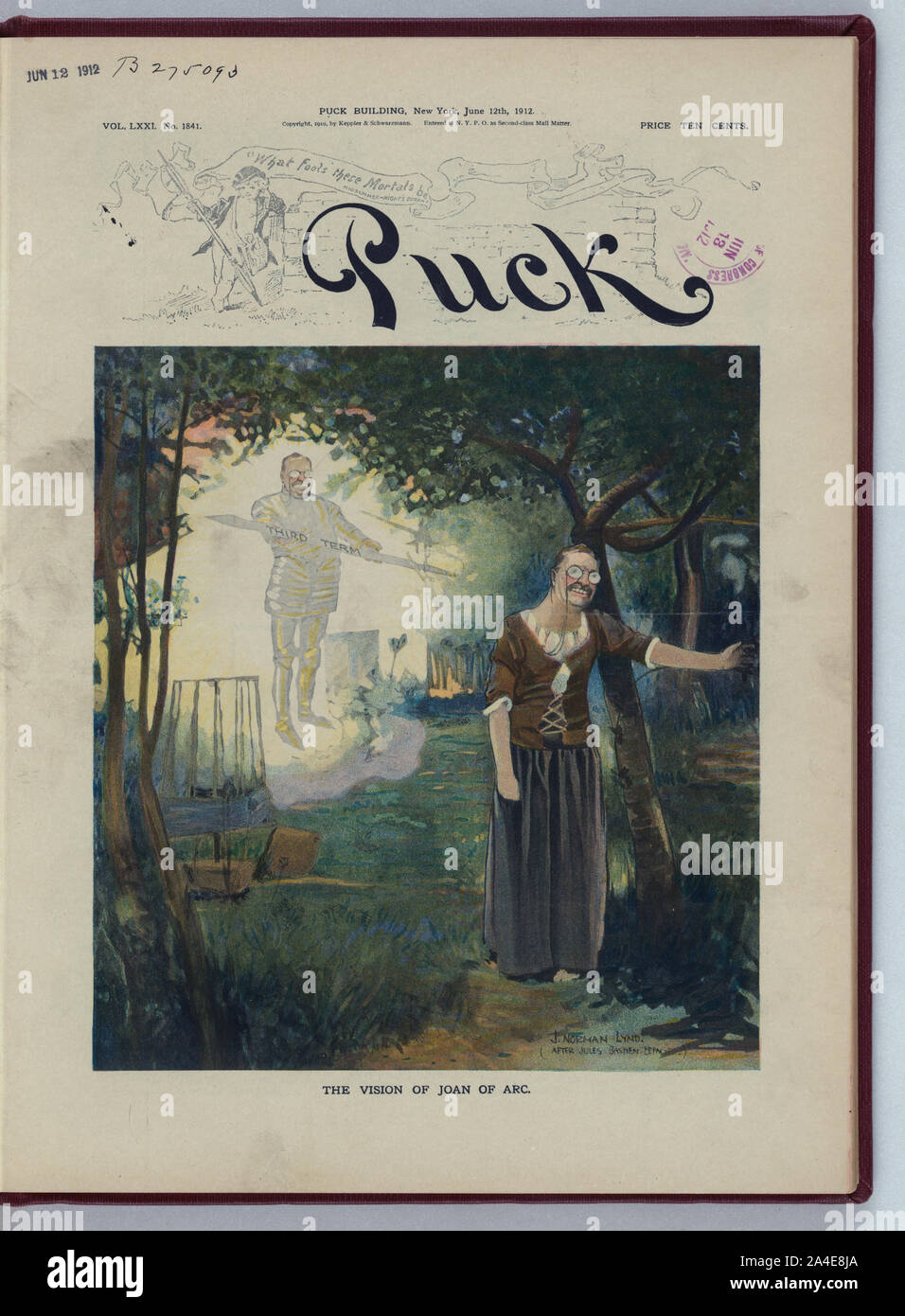 Die Vision von Jeanne d'Arc/J. Norman Lynd (nach Jules Bastien Lepage). Stockfoto