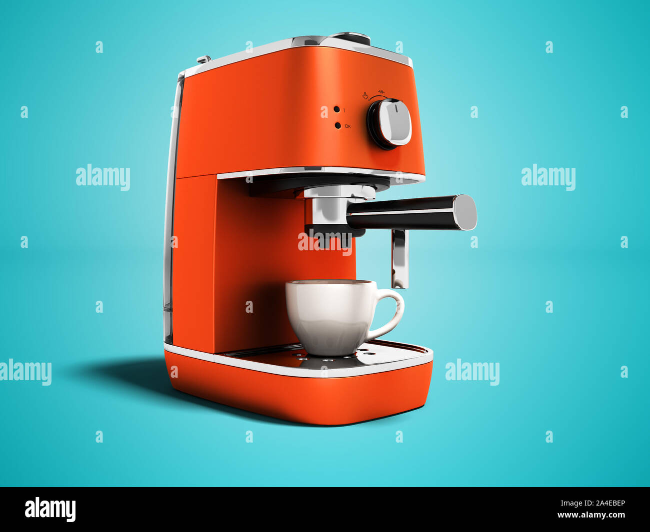 Espresso Maker On Orange Background Stockfotos und -bilder Kaufen - Alamy